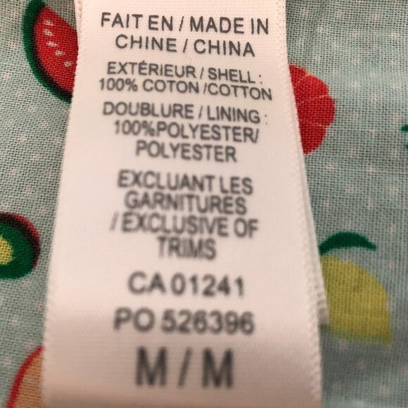 Twik Simons Casual Cotton 2 Button Fruit Print Lined Blazer Jacket Grey Sz M - Picture 8 of 10